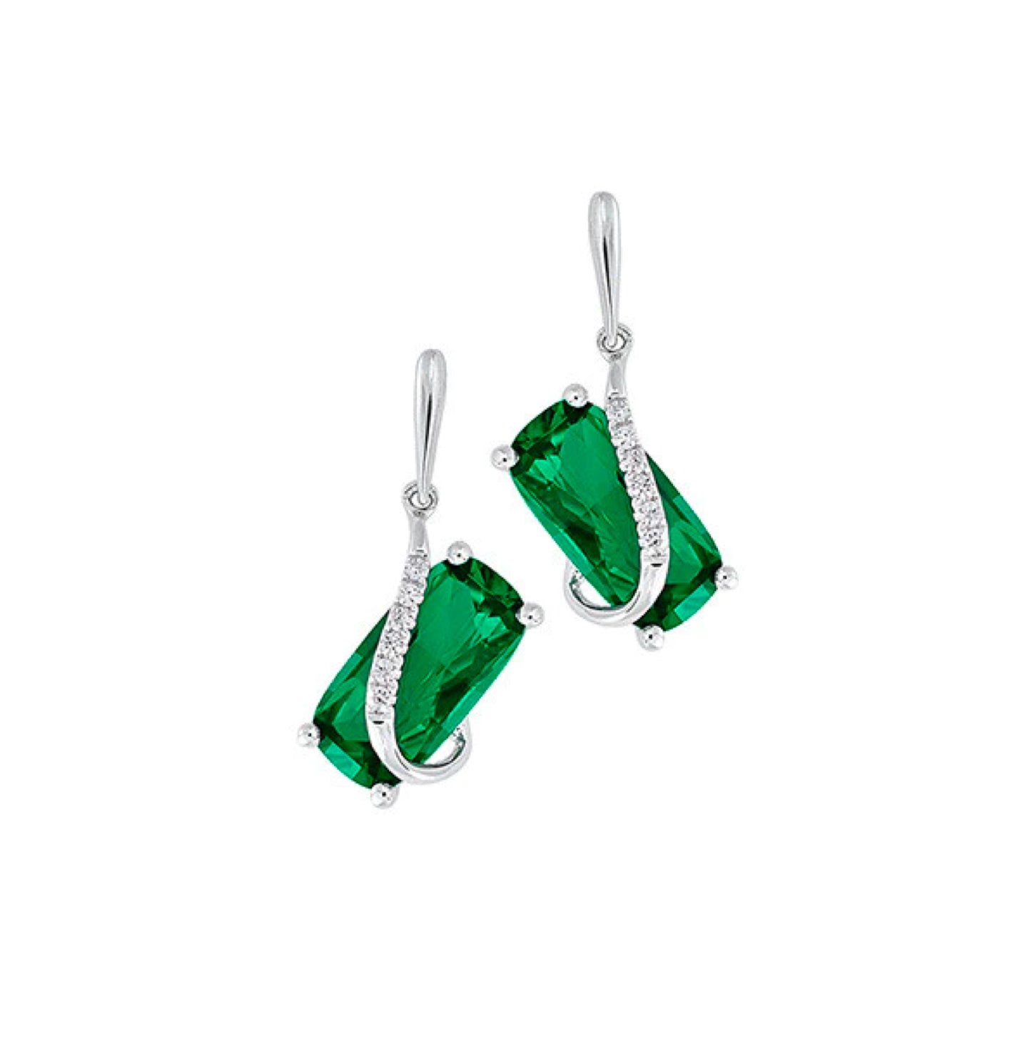 Aretes Esmeralda Antique Cushion colgantes