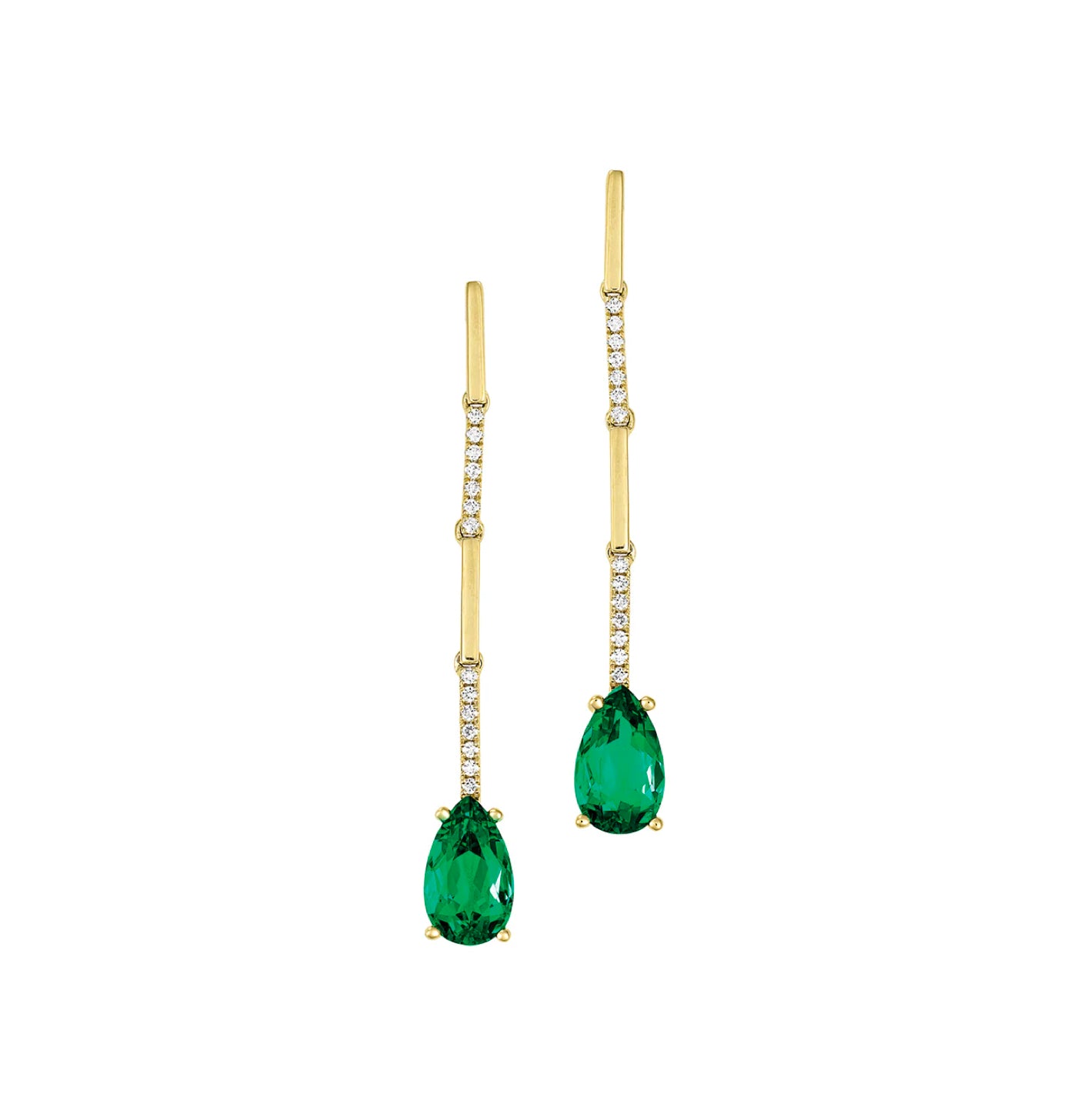 Aretes Esmeralda Pera Largos
