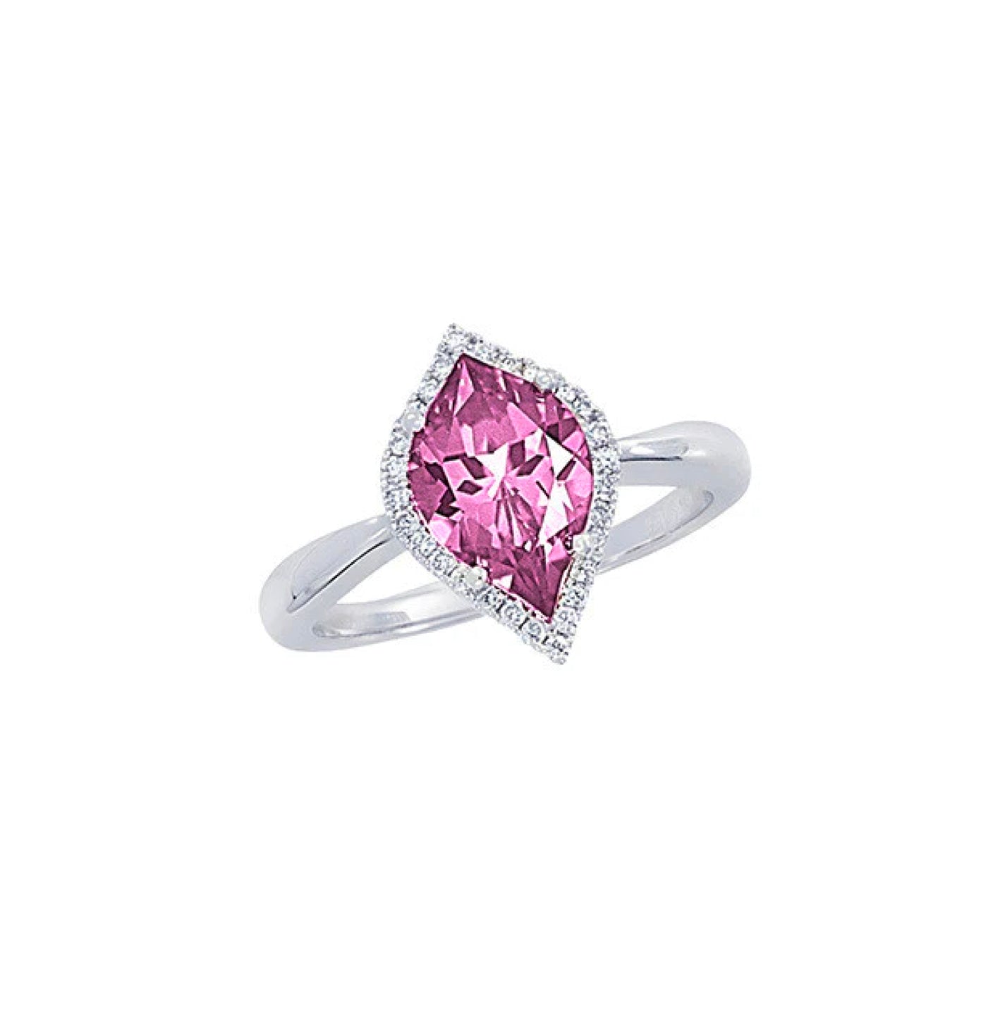 Anillo Zafiro Rosa Flame
