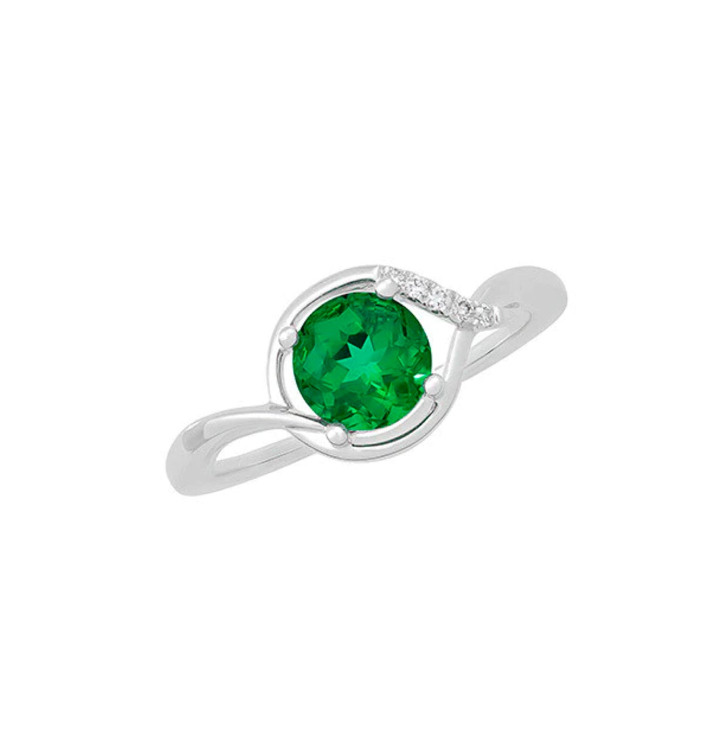 Anillo Esmeralda Redonda