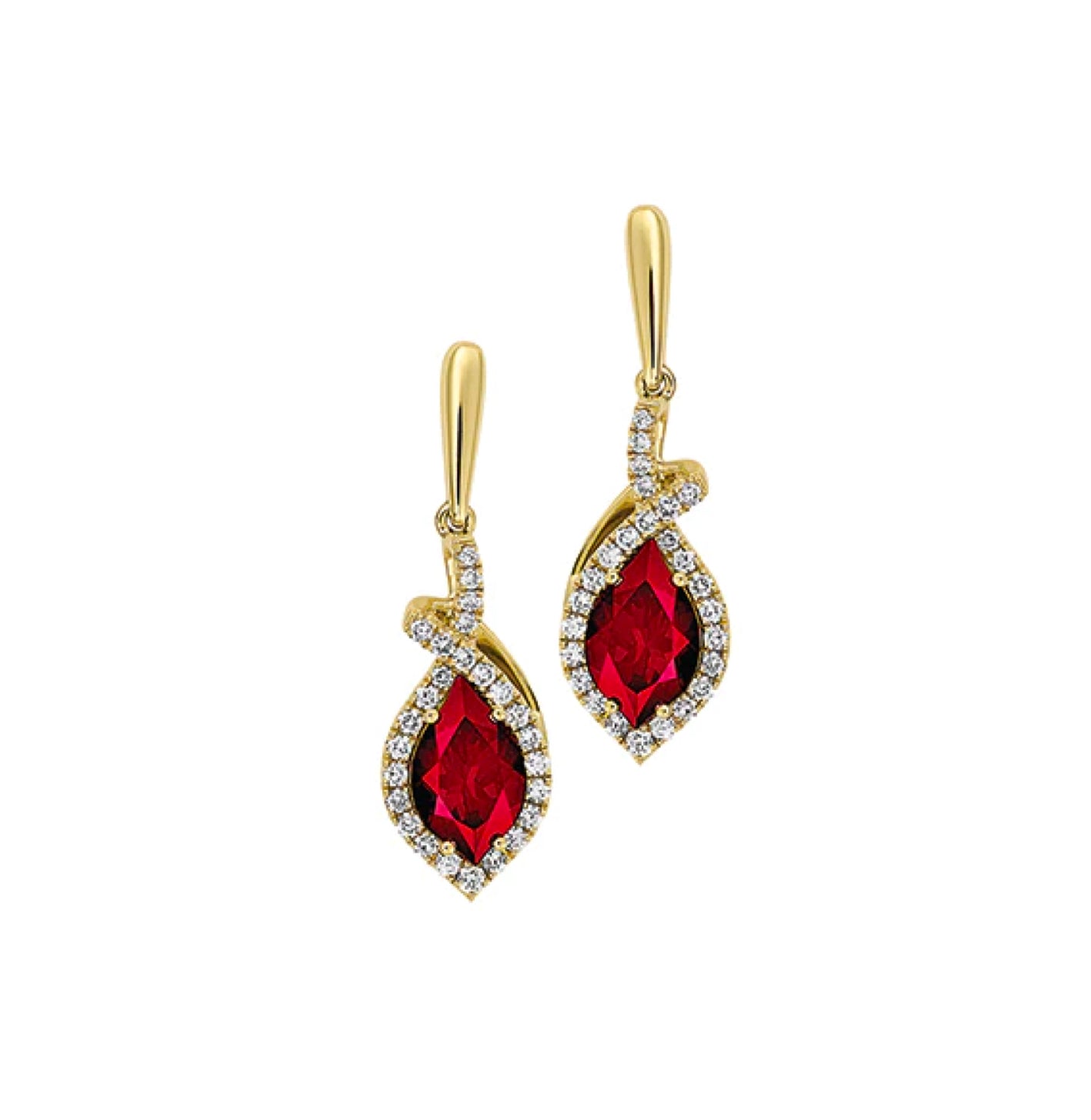 Aretes Rubí Flame Y Novas