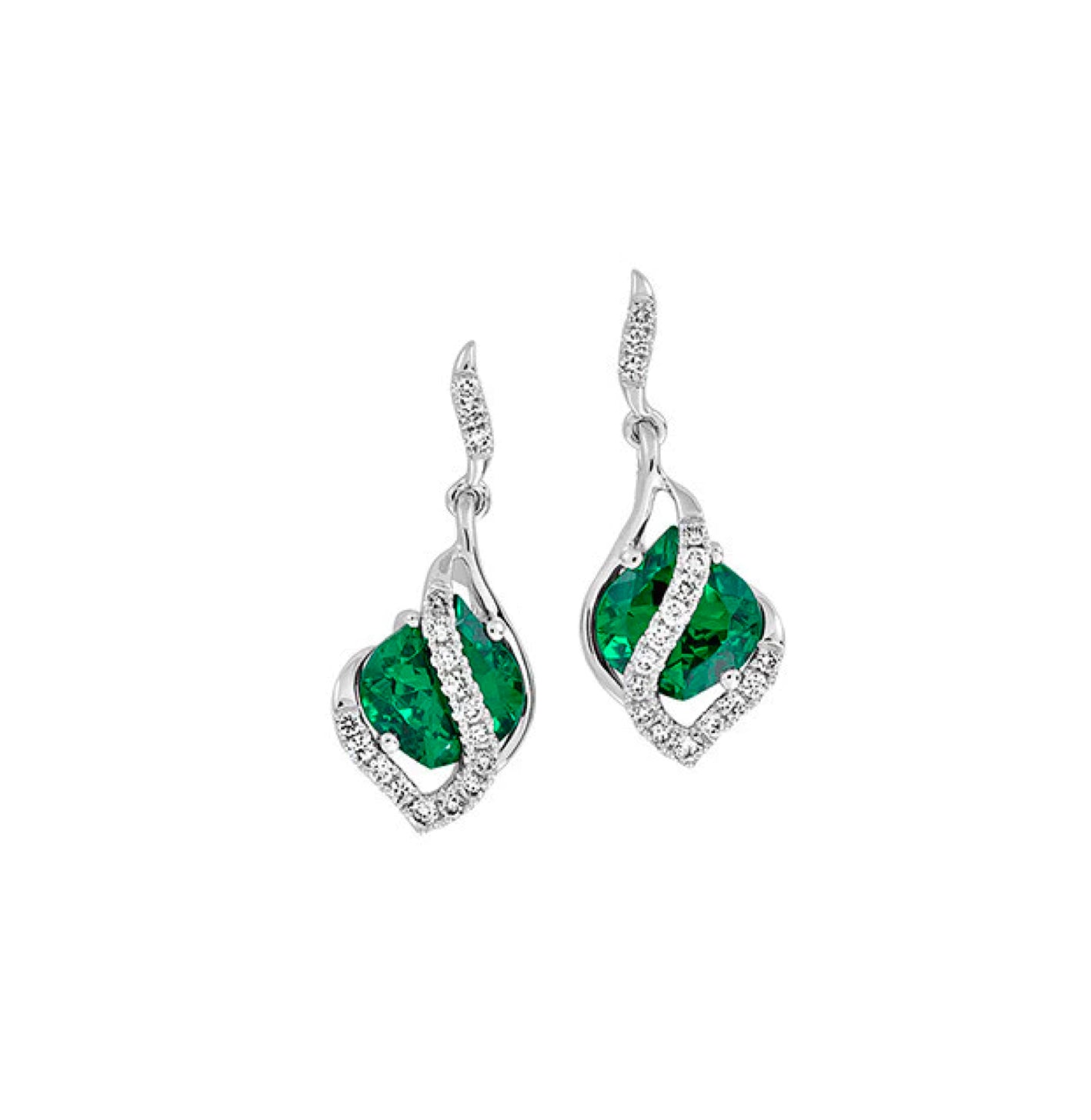 Aretes Esmeralda Flame colgantes
