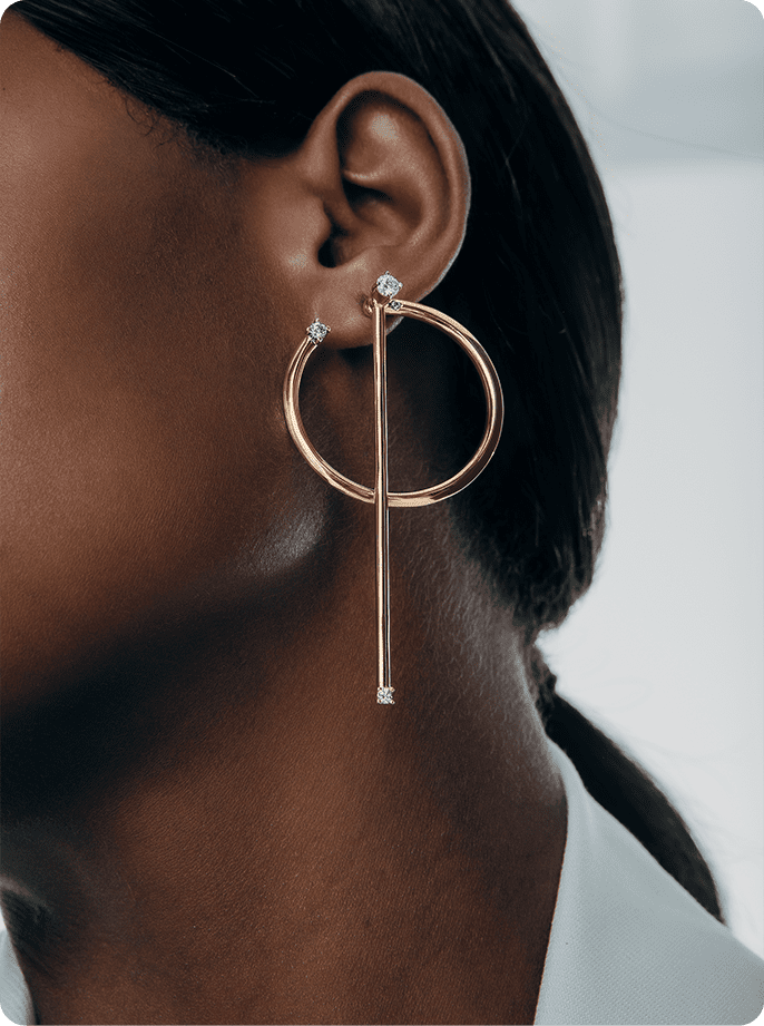 Arracada Pangu Oro Amarillo 18K