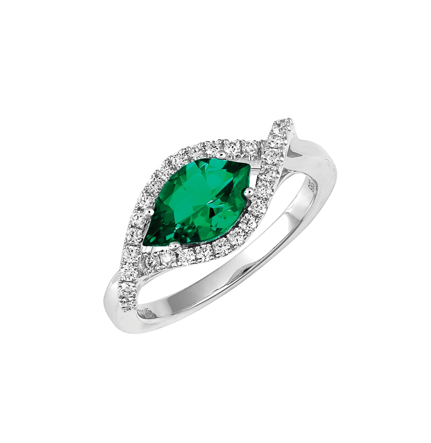 Anillo de Esmeralda Flame con diamantes