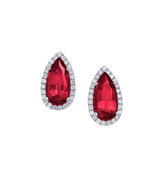 Aretes Rubí Pera