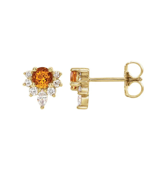 Aretes Citrino en Flor