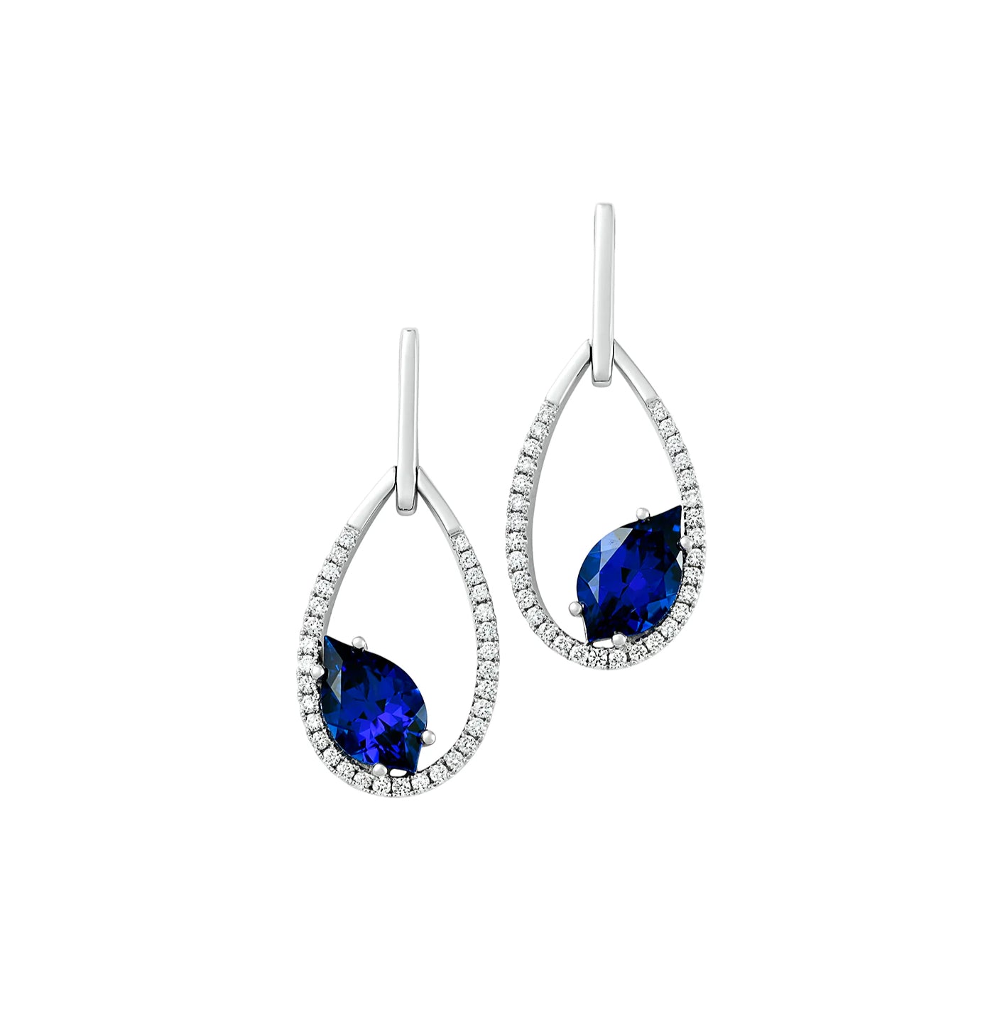 Aretes Zafiro Flame Colgantes